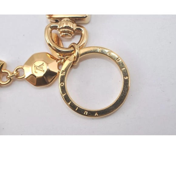 Authentic Louis Vuitton Charm Porte Cles LV Facet Key Ring Gold Box - Picture 6 of 9